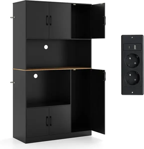 180 cm Hochschrank mit Steckdose