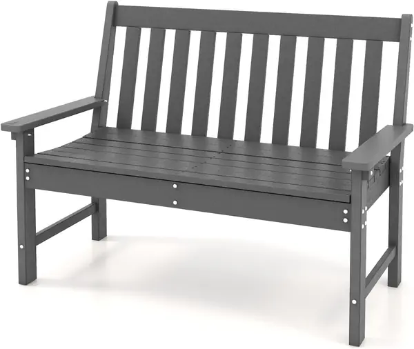 2 Sitzer Gartenbank – 5 x 91cm (Grau)
