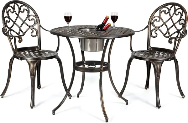 3 teilig Bistroset mit Weinkühler & Schirmloch
