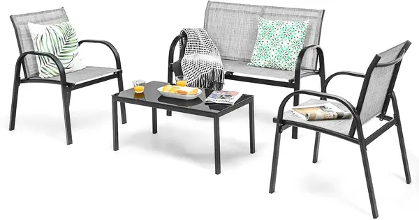 4-teilige Gartenmöbel Set, Balkon Set für 4…