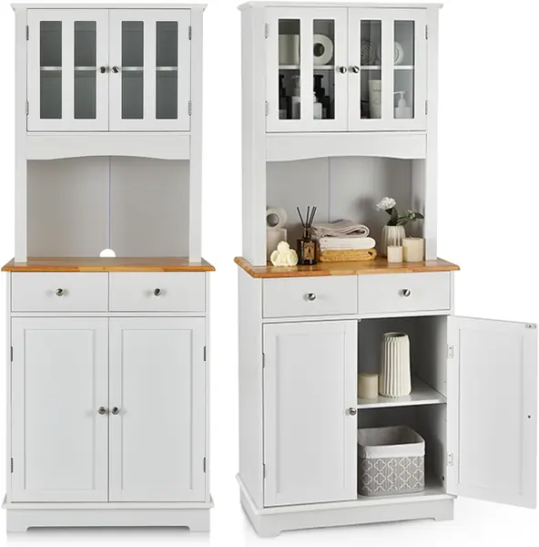 Buffetschrank Hochschrank Holz – 5x170cm (Weiß)