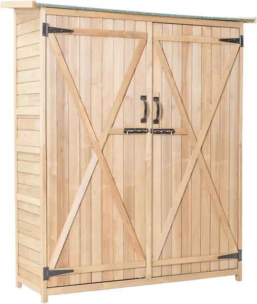 Gartenschrank Holz 140x50x162cm – Balkon