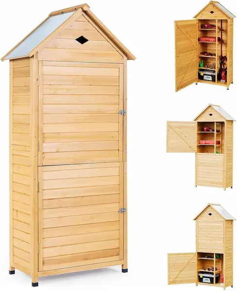 Gartenschrank Holz 80x45x177cm
