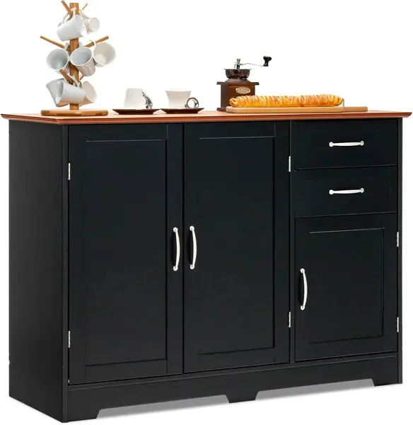 Küchenschrank Buffetschrank – 100x40x78cm (Schwarz)