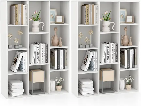 Offenes Bücherregal mit 11 Fächern