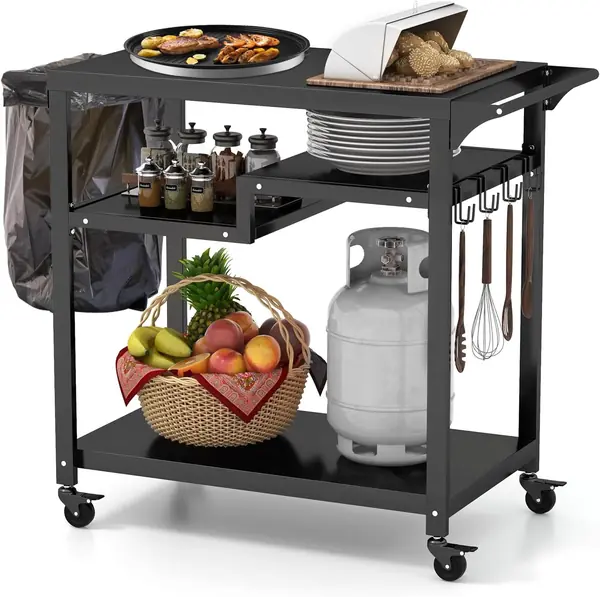Servierwagen Grillwagen Metall, Garten Rollwagen…