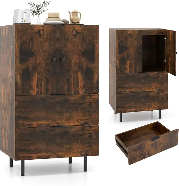 Sideboard Holz – Servierschrank für Wohnzimmer, Esszimmer