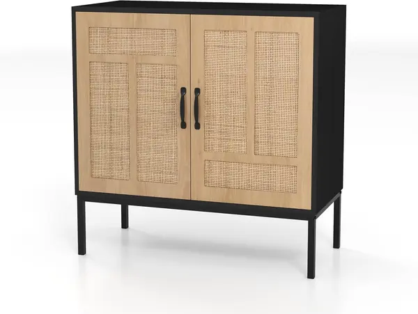 Sideboard mit 2 Türen aus Rattan