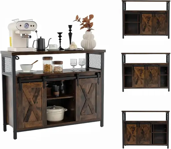 Sideboard mit Schiebetüren – Aufbewahrungsschrank Holz