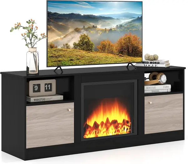 TV Schrank mit LED-Beleuchtung – Lowboard für Schlafzimmer